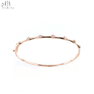Fabricant de bijoux fins en gros, exportateur de bijoux AU750 pour usage quotidien, bracelets en or jaune massif 18 carats avec diamants naturels pour femmes - Product Image 2