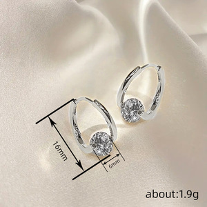 Orecchini a Cerchio Geometrici con Zirconi per Donne, Gioielli Eleganti e alla Moda - Product Image 4
