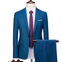 2024 nouveaux hommes Slim Fit décontracté bureau formel Senior deux pièces mariage affaires costumes respirant veste + fermeture éclair mouche grande taille
