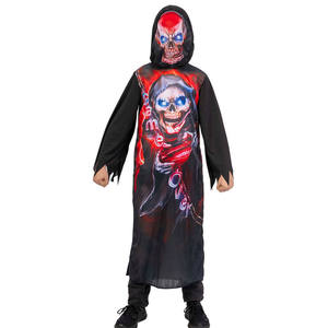 DISFRAZ DE TÚNICA DE ESQUELETO ROJO PARA NIÑOS TALLA 6-7 AÑOS - Product Image 1