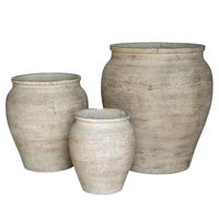 Grands pots en ciment sculptés à la main, durables, pour l'extérieur, pots de jardin anciens, pots de fleurs pour la décoration de la maison, de l'hôtel et de la villa