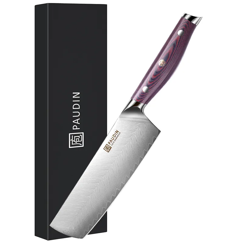 New Design 7-inch chefs Knife 67 layers Damascus Steel With G10 Handle Ultra Sharp OEM Kitchen Knife Japanese Nakiri Knife