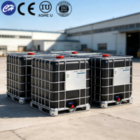 Réservoir IBC carré en plastique de 1000 L certifié CE, conteneur de stockage de liquides pour la logistique de produits chimiques, d'eau, d'huile et d'aliments