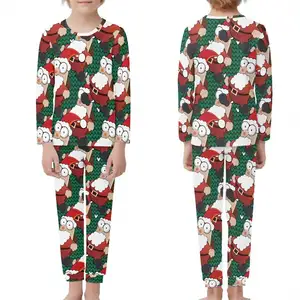 Kinder Nachtwäsche Custom Ein Cartoon von Santa Claus Pyjamas Unisex Kinder Winter Weihnachten Pyjamas Kinder Nachtwäsche Set Großhandel