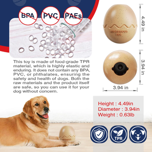XIAOGO. Jouet pour chien en forme d'œuf de <span class=keywords><strong>dinosaure</strong></span>, distributeur de nourriture lente, en plastique écologique, étanche, avec son de poulet, pour animaux de compagnie - Product Image 5