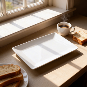 <span class=keywords><strong>Plato</strong></span> de servicio de <span class=keywords><strong>melamina</strong></span> rectangular de diseño clásico Color liso desechable de plástico pesado para fiestas - Product Image 6