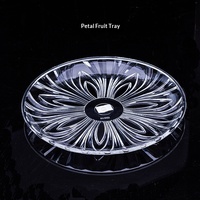 Plateau à fruits rond en acrylique créatif, modèle BY-8100, pour utilisation dans les bars KTV, les hôtels - Plateau transparent pour en-cas et fruits secs