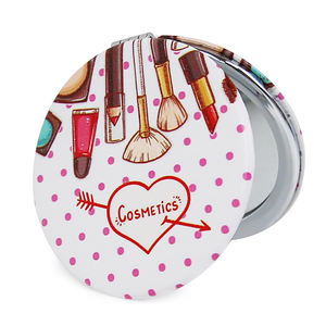 Özel Mini büyüteç taşınabilir makyaj kozmetik kompakt ayna Pu deri çift taraflı cep aynası kadın kızlar çocuklar için hediye - Product Image 2