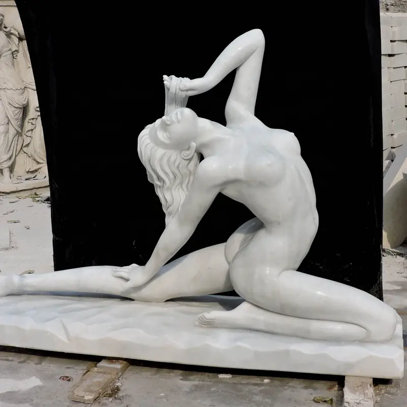 Натуральный камень мрамор Обнаженная Леди обнаженная танцующая девушка статуя скульптура