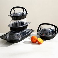 Boîte à emporter ronde en plastique PP jetable de style nouveau pour poulet rôti et canard, grande taille, emballage de livraison