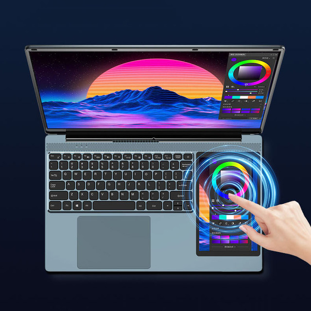 Double Screen Laptop 16+7inch Laptop Computer Intel Celeron N5095 16gb Ram 128gb/256gb/512gb Ssd Notebook