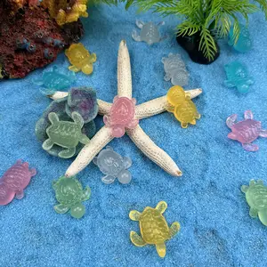 200 semillas/bolsa tortuga luminosa pecera acuario paisajismo artesanías de resina adornos luminosos fluorescente colorido tortuga Lum