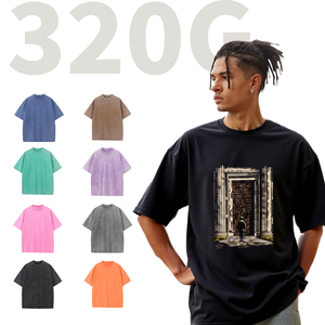 T-shirt de l'équipe SSC Pigment Wash Regular O-cou 320g Équipe rétro personnalisée sans rétrécissement avec impression personnalisée Tee en gros en vrac pour adultes - Product Image 1