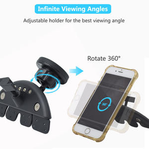 Support de téléphone magnétique flexible noir KEEPO le plus vendu avec fixation pour fente <span class=keywords><strong>CD</strong></span>, rotation universelle à 360° pour une compatibilité optimale - Product Image 3