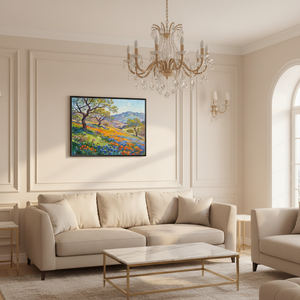 Tableau mural sur toile Paysage d'<span class=keywords><strong>automne</strong></span> vibrant, Art mural encadré moderne pour salon, Grande <span class=keywords><strong>peinture</strong></span> murale suspendue - Product Image 3
