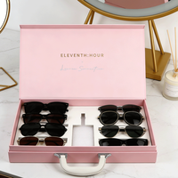 Boîte cadeau rigide de luxe moderne en matériaux recyclés, doublée d'éponge, étui à lunettes de soleil magnétique, logo personnalisé, étanche, rigide