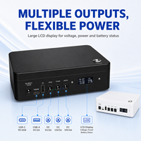 UPS Mini 65W untuk Router WiFi CCTV ONU Baterai LiFePO4 30000mAh PD65W DC 5V 12V 19V Layar LCD