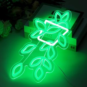 Green Planter Letreros Neon LED indoor hanging ambient light shop <b>sign</b> wall decoration light entrance indicator light 5V 12V - Product Image 5