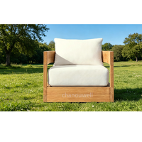 Ensemble de meubles de jardin en teck de haute qualité, design contemporain, support robuste, canapé individuel pour extérieur