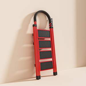 Folding <b>Ladder</b> 4 Steps 180cm Height Double Sided Portable Indoor Use Carbon Steel Construction - Product Image 4