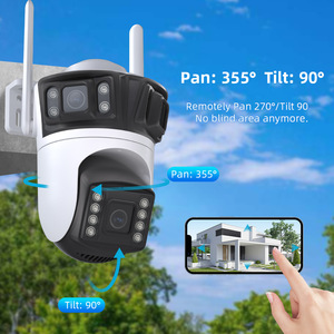 Icsee 3 Lens <b>Wireless</b> Wifi Camera Outdoor Full Color Night Vision Waterproof 2mp Ptz With Sound Light Alarm - Product Image 3