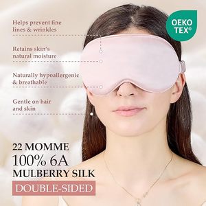 Masque de sommeil 3D profilé en soie de mûrier 100% occultant la lumière 22 Momme Grade 6A Soie OEM Personnalisé MOQ 100 pièces - Product Image 4