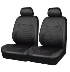 Set traspirante di fascia alta seggiolino auto sport di lusso coprisedile Airbag in pelle nera universale