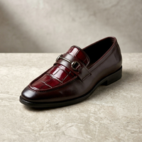 Mocassins habillés pour hommes à enfiler, en cuir synthétique et cuir verni, chaussures élégantes pour le bureau et les occasions spéciales