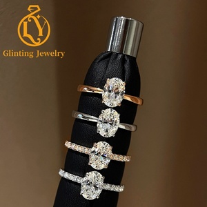 Anello di Fidanzamento Personalizzato con <span class=keywords><strong>Diamante</strong></span> VVS Coltivato in Laboratorio, Certificato IGI, <span class=keywords><strong>Diamante</strong></span> Ovale Creato in Laboratorio, Anello con Pavé in Oro 14k 18k, Gioielli Raffinati per Donne - Product Image 1