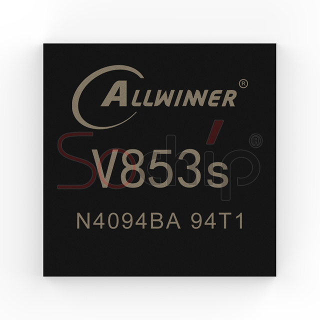 Allwinner Ofiicial R853S V853S AI IC Chip Three Nuclear Heterogeneous 0.8T NPU A7+RSIC-V 600MHz SIP128MB DDR3 RTOS Linux Surface