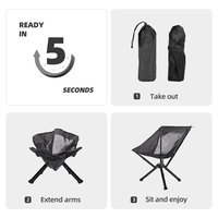 HOMFUL Nouvelle Arrivée Chaise de camping pliante compacte Chaise de camping pliante type lune Chaise de pêche