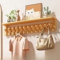 Colgador de ropa de madera maciza con llave de Piano, colgador de pared, colgador de entrada, gancho para porche de dormitorio, puerta detrás del perchero