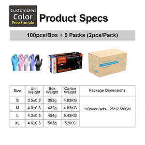 कारखाने थोक 5Mil नाइट्रिल दस्ताने के लिए प्रमाणित कट प्रतिरोधी जीवाणुरोधी 110 पीसी चिकित्सा के लिए उच्च क्षमता बॉक्स - Product Image 6