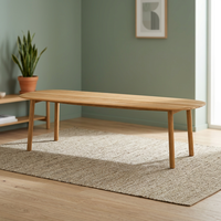 Moderner Skandinavischer Umweltfreundlicher Wasserfester Langlebiger Ovaler Massivholz-Esstisch für 6 Personen mit Stabilem Design und Massivholzbeinen für Zuhause