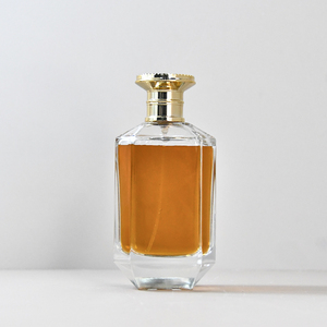 Sang Trọng Phong Cách Độc Đáo Dày Dưới Uốn Cổ Chai 100Ml Thủy Tinh Rỗng Nước Hoa Phun Chai Với Nắp Vàng - Product Image 3