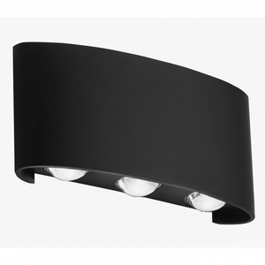 Moderna Lampada da Parete LED 12W Luce Bianca Calda e Fredda Classificata IP65 per Uso Esterno in Giardino Base in Alluminio Diffusore in Policarbonato PC 6W - Product Image 1