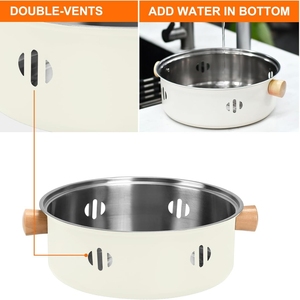 Barbecue portable multifonction - Grille à <span class=keywords><strong>charbon</strong></span> en acier inoxydable avec couvercle pour la cuisine en plein air, le camping et les pique-niques - Product Image 5