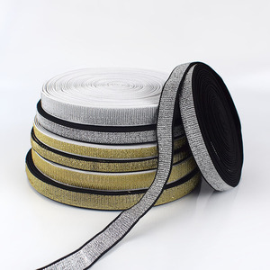 Deepeel KY407-Cinturón de poliéster para ropa, accesorios de costura, cinta elástica de seda dorada y plateada, 3,8 cm - Product Image 1