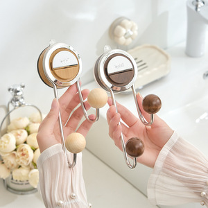 Suction Cup Hooks Double Hook 5kg Load Capacity Vacuum Sealed Wall Mounted Bathroom Hooks Traceless No Drill Installation - Product Image 1