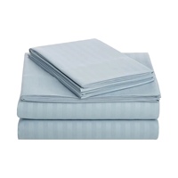 Ensemble de draps personnalisé en microfibre rayé, 4 pièces, ensemble de literie doux