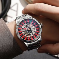 Montre automatique mécanique pour homme en acier inoxydable véritable, de luxe, sportive, tendance, avec bracelet lumineux et aiguilles, modèle explosif pour le commerce international