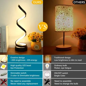 Dim 3 renk Usb Led masa lambası masa lambaları dekoratif yatak odası gece lambası için Modern tasarım yaratıcı yanında başucu - Product Image 5