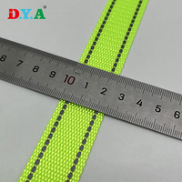Sangle fluorescente verte 2,5 cm, ruban réfléchissant vert néon pour laisse de chien, sangles de traction