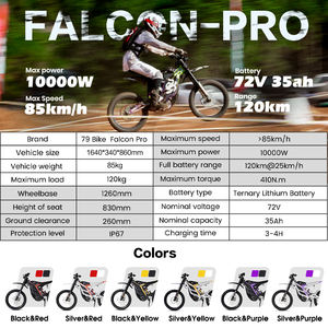 <span class=keywords><strong>Moto</strong></span> électrique à suspension intégrale, autonomie de 120km, 79, 72V, 8500W, <span class=keywords><strong>moto</strong></span> Falcon Pro - Product Image 3