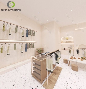 Diseño Moderno para Tienda de Bebés, Exhibidor de Ropa Metálico de Pared, Personalizable y Duradero, Muebles para Tienda de Ropa de Lujo - Product Image 2