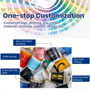 Wegwerp Custom Logo Dubbele Muur Thee Papier Kopjes Hete Koffie Papieren Bekers Met Deksels - Product Image 6