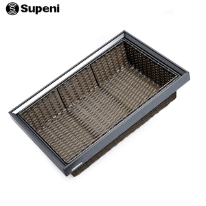 Cesta Deslizante de Aluminio para <span class=keywords><strong>Armario</strong></span>, <span class=keywords><strong>Organizador</strong></span> de Almacenamiento de Ratán con Cierre Suave y ABS para Organización de Armarios - Product Image 5