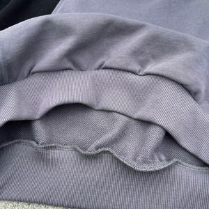 Sweat-shirt en molleton français pour homme, design patchwork personnalisé, broderie surdimensionnée, col rond en coton - Product Image 5