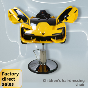 Fauteuil de coiffure enfant populaire sur internet, <span class=keywords><strong>chaise</strong></span> de coiffure pour enfants en PVC, design moderne, pivotante et réglable en hauteur, pour salon de coiffure - Product Image 2