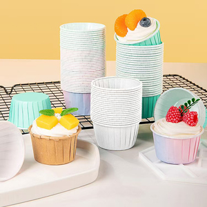 Wholesale Custom 3oz Roll Rim <strong>Paper</strong> Baking <strong>Cup</strong> Non-Stick Muffin &amp; Cupcake Liners Heat Resistant Souffle Muffin Liner - Product Image 3